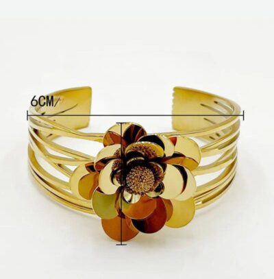 Brazalete en Acero Inoxidable Enchapado en Oro 14K   - Imagen 2